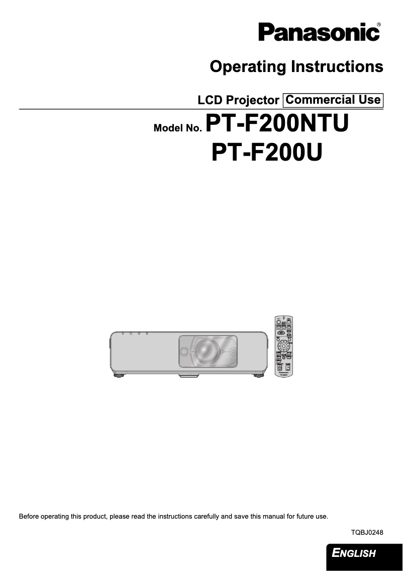 First page image of the manual for PT-F200