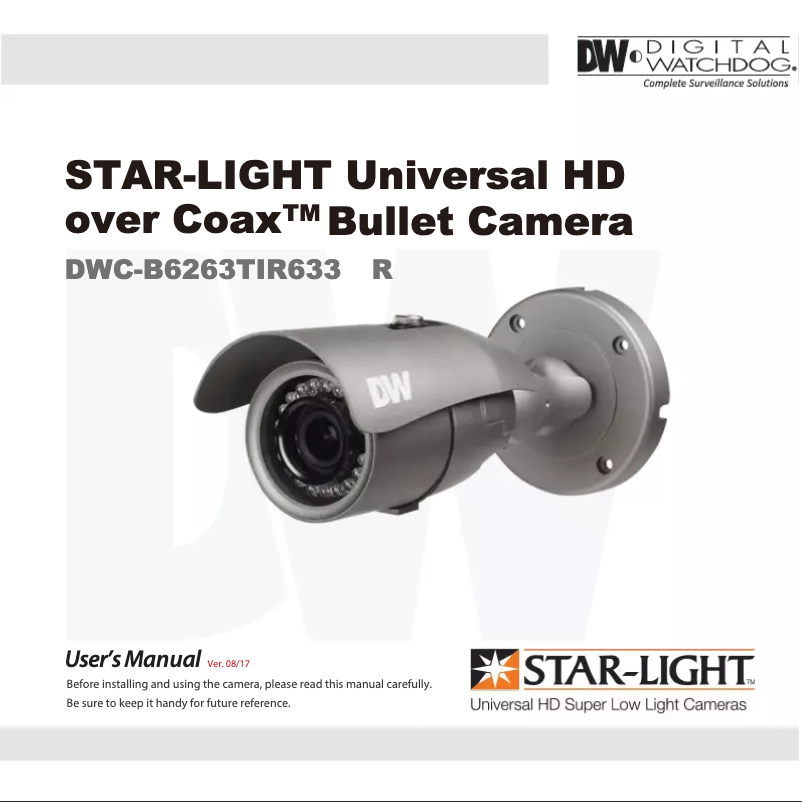 Page n°1 - Manuel utilisateur Digital Watchdog Star-Light DWC-B6263TIR