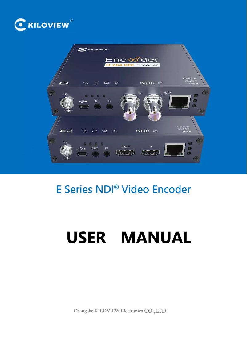Page n°1 - Manuel utilisateur Kiloview E2 NDI