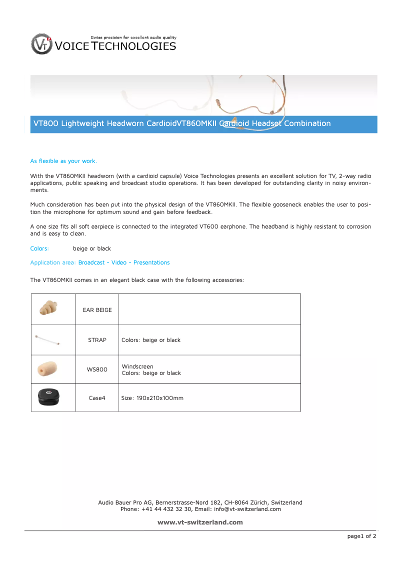 Página 1 del manual Manual de usuario Voice Technologies VT860 mkII