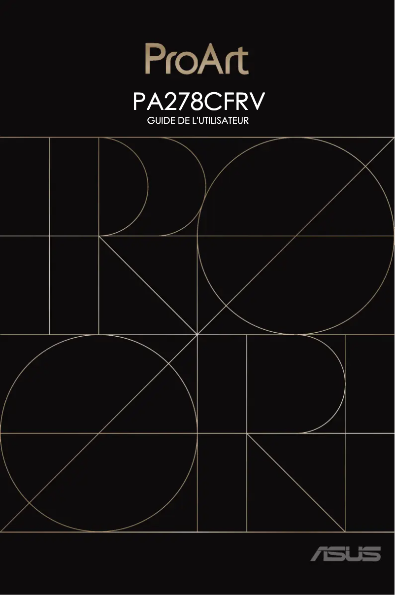 Page 1 de la notice Manuel utilisateur Asus ProArt PA278CFRV