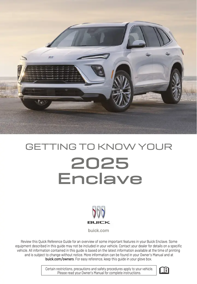 Page n°1 - Guide de démarrage rapide Buick Enclave (2025)