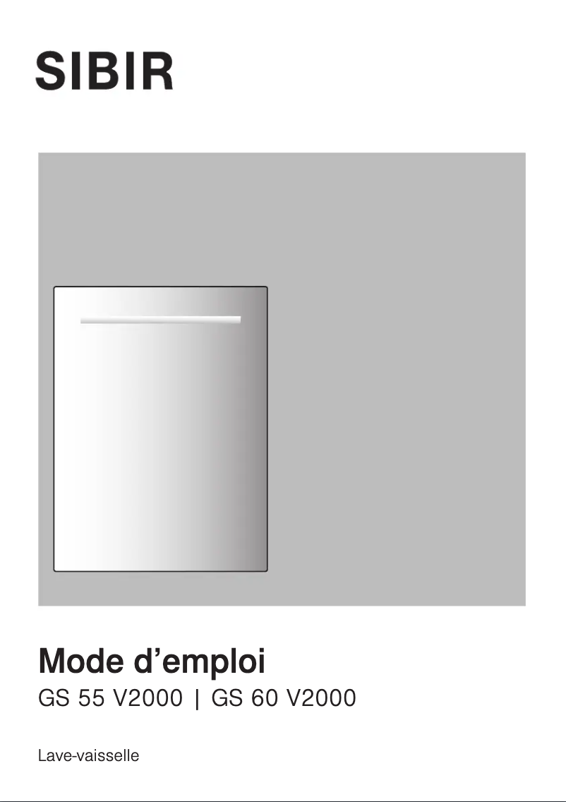Page 1 de la notice Manuel utilisateur SIBIR GS 60 V2000