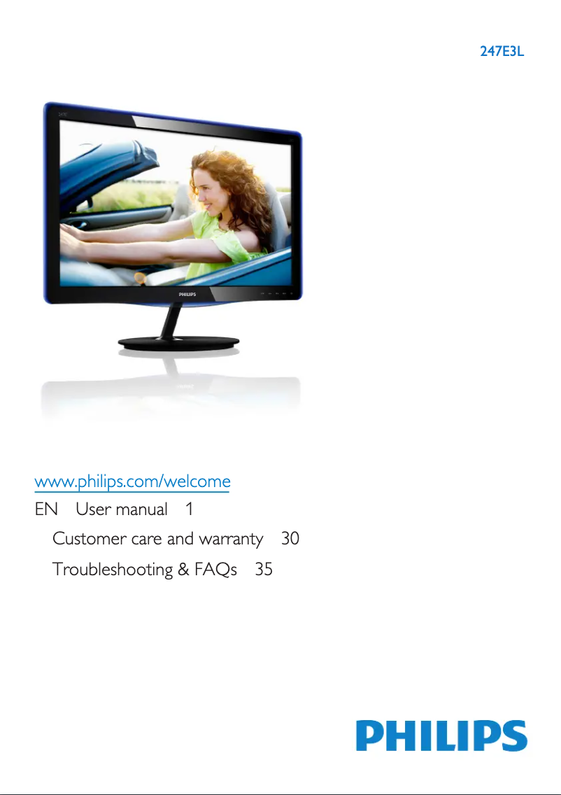 Page 1 de la notice Manuel utilisateur Philips 247E3LPHSU2