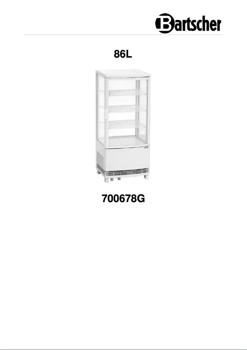 Page n°1 - Manuel utilisateur Bartscher 700678G