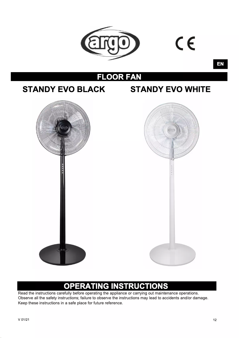 Page 1 of the manual User Manual Argoclima Standy Evo