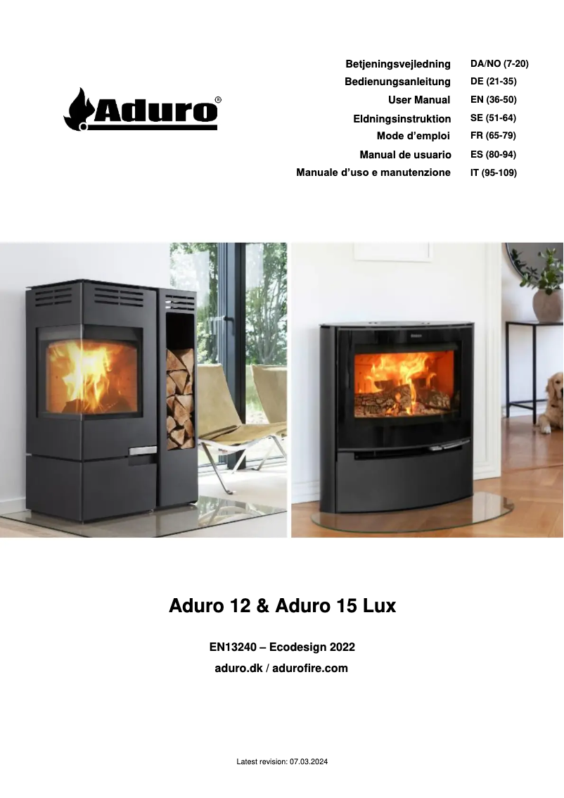 Page n°1 - Manuel utilisateur Aduro 12