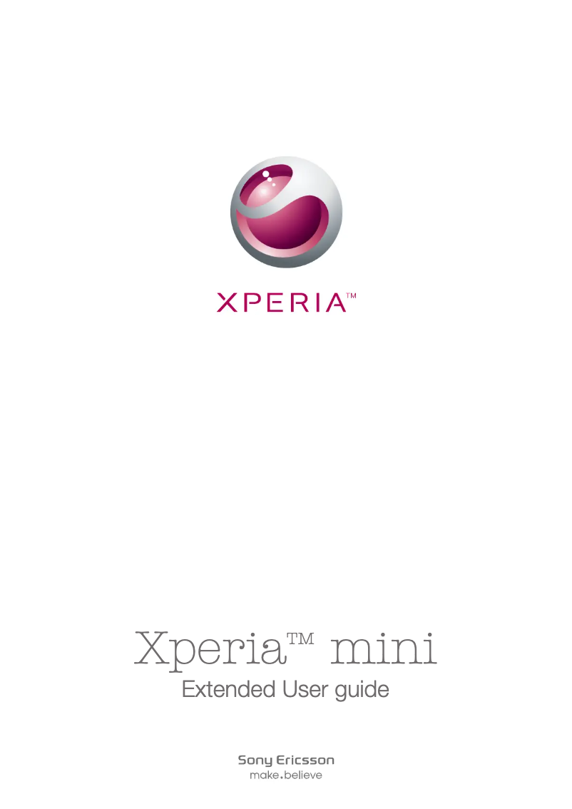 Page n°1 - Manuel utilisateur Sony Xperia Mini