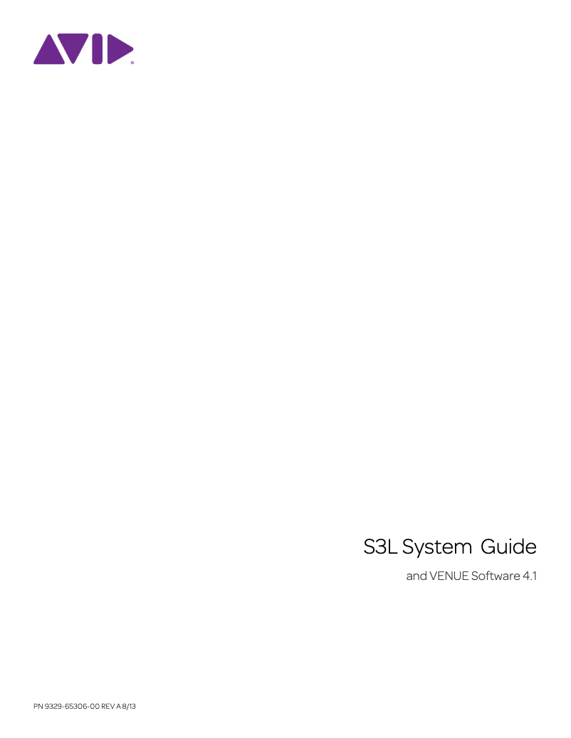 Page n°1 - Manuel utilisateur Avid S3L
