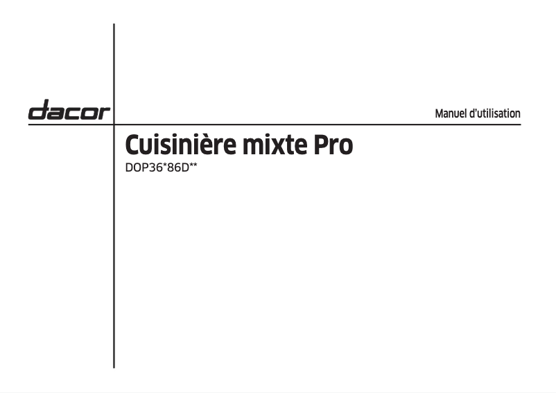 Page 1 de la notice Manuel utilisateur Samsung DOP36T86DLS