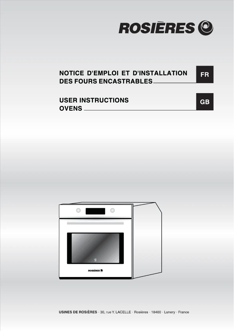 Page 1 de la notice Manuel utilisateur Rosieres RFD 7759 MPN