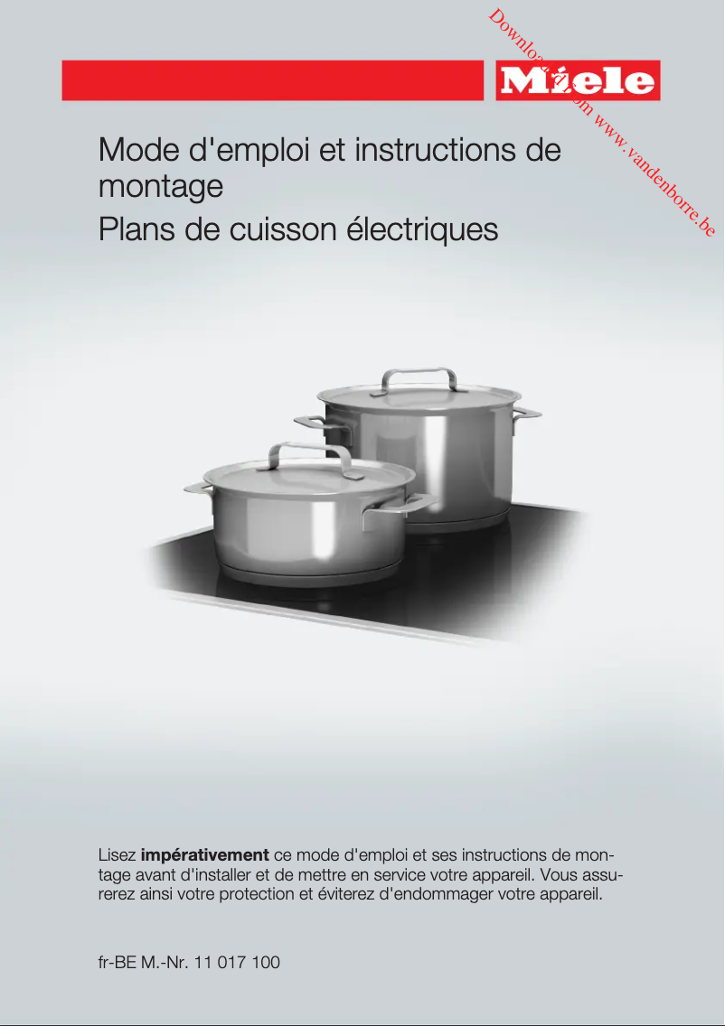 Page 1 de la notice Fiche technique Miele KM 6520 FR