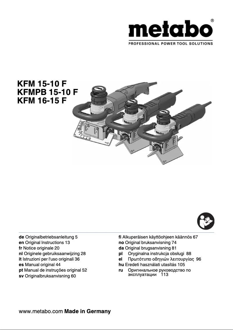 Imagen de la primera página del manual del dispositivo KFMPB 15-10 F