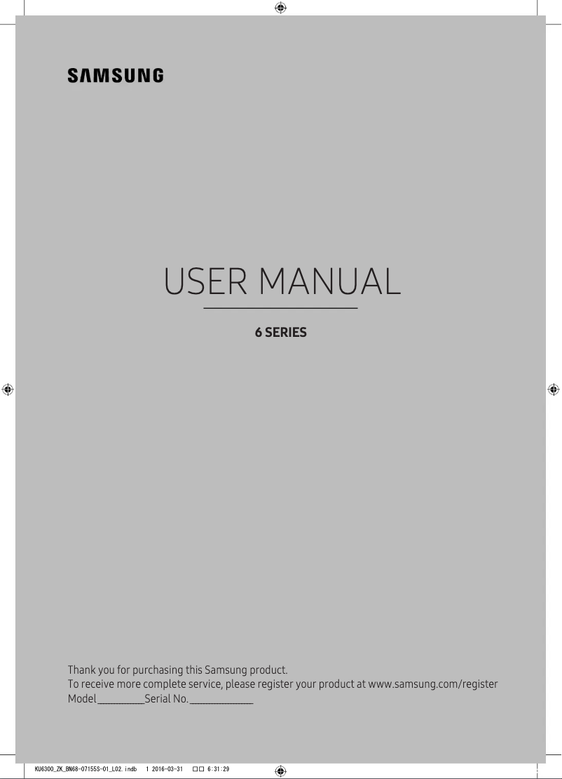 Image de la première page du manuel de l'appareil UA55KU6300J