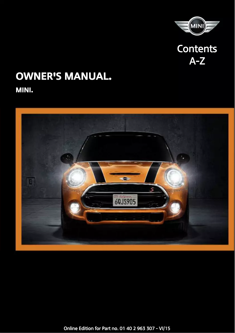 Page 1 de la notice Manuel utilisateur Mini Hardtop 2 Door (2016)