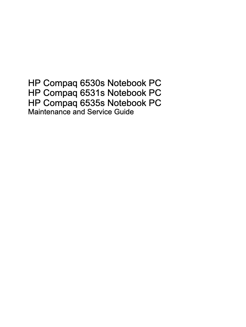 Page 1 de la notice Manuel d'utilisation et d'entretien HP Compaq 6535s