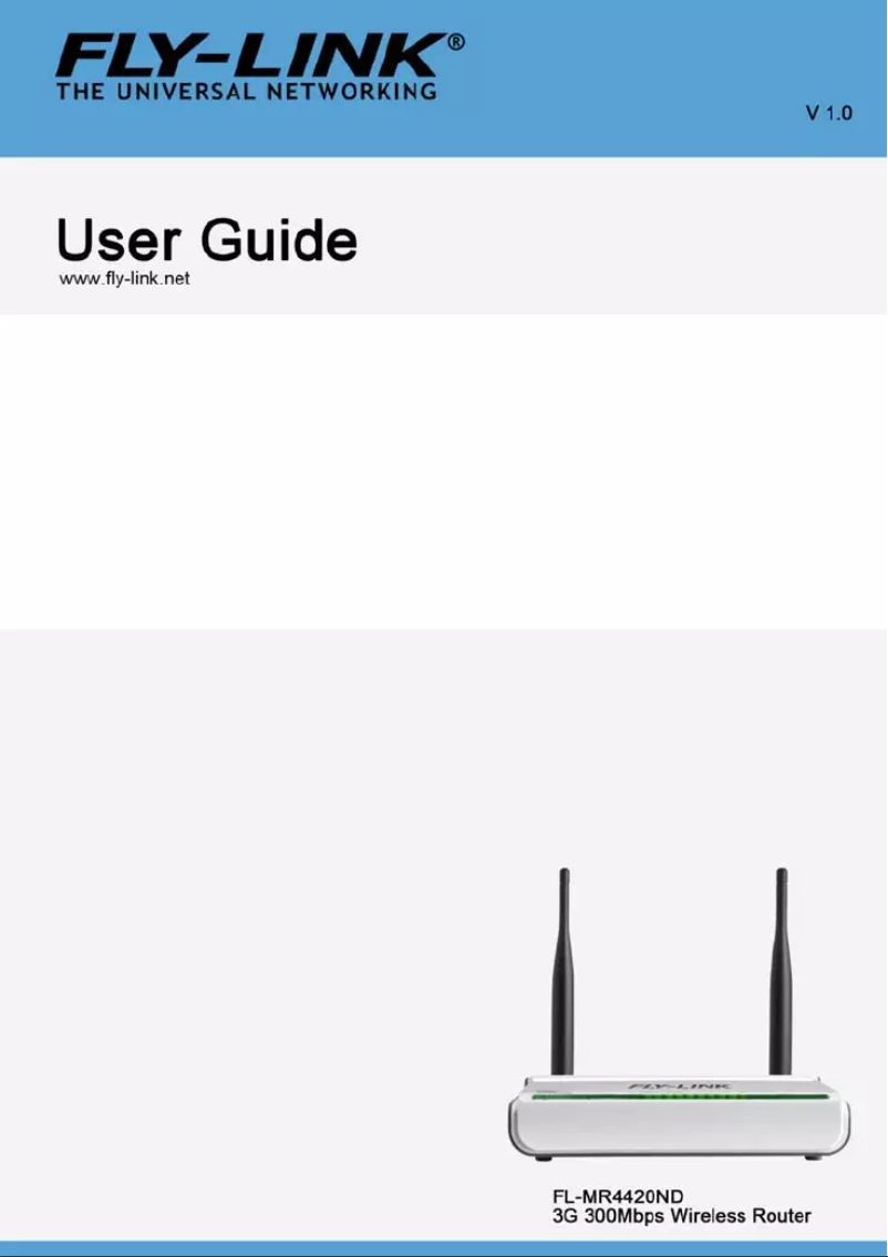 Page 1 de la notice Manuel utilisateur Fly-Link FL-MR4420ND