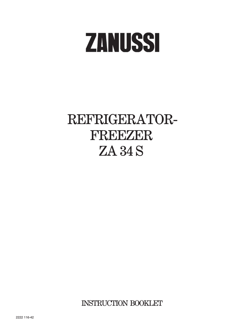 Image de la première page du manuel de l'appareil ZA34S