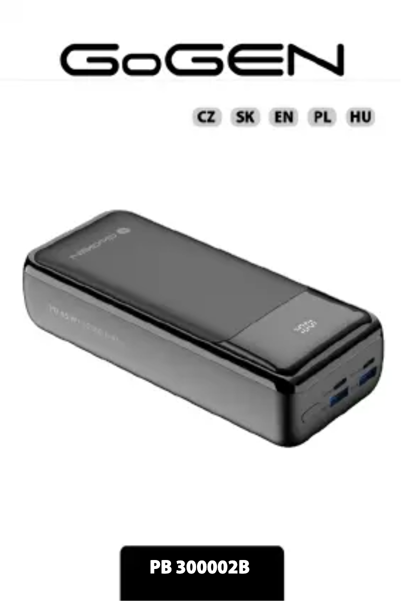 Page n°1 - Manuel utilisateur GoGen PB300002B