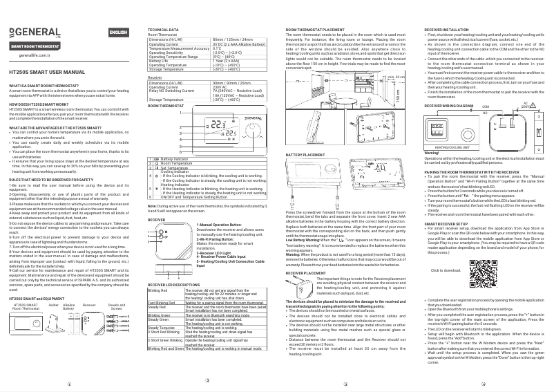 Image de la première page du manuel de l'appareil HT250S