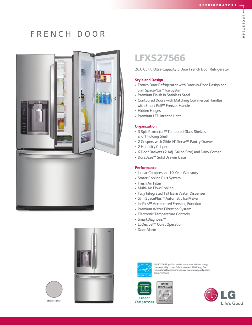 Imagen de la primera página del manual del dispositivo LFXS27566S