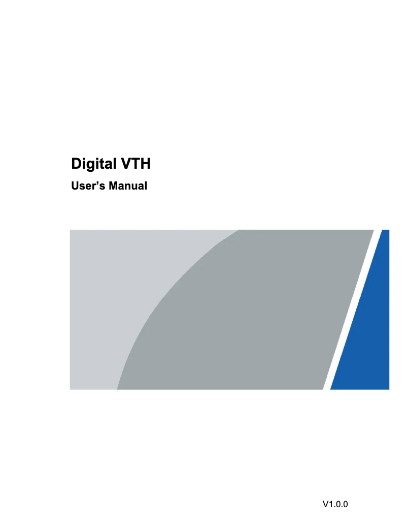 Page 1 de la notice Manuel utilisateur Dahua Technology DHI-VTH5422HW