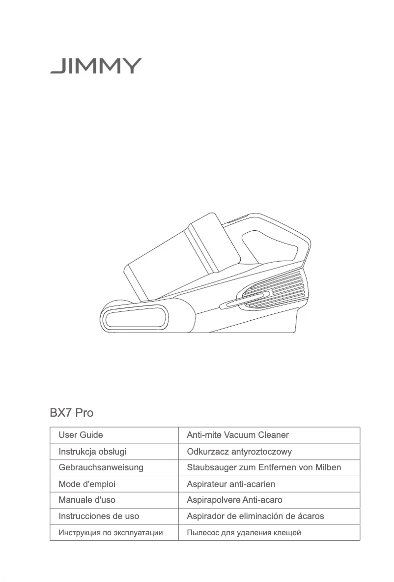 Page 1 de la notice Manuel utilisateur JIMMY BX7 Pro