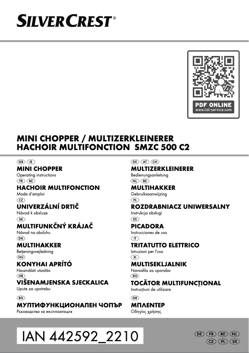 Page n°1 - Manuel utilisateur SilverCrest SMZC 500 C2