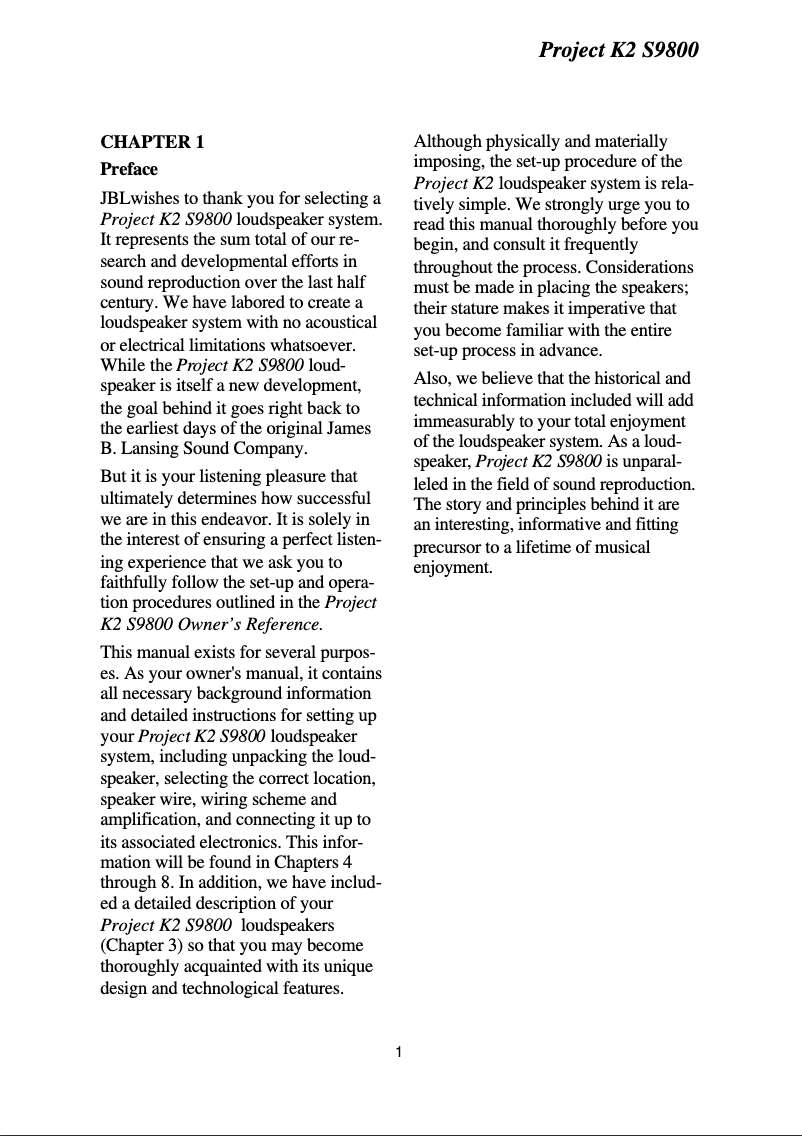 Image de la première page du manuel de l'appareil K2 S9800