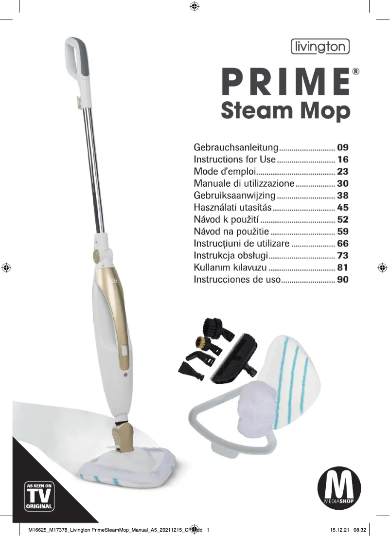Image de la première page du manuel de l'appareil Prime Steam Mop