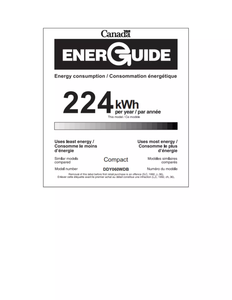 Page n°1 - Label énergétique Danby DDY060WDB