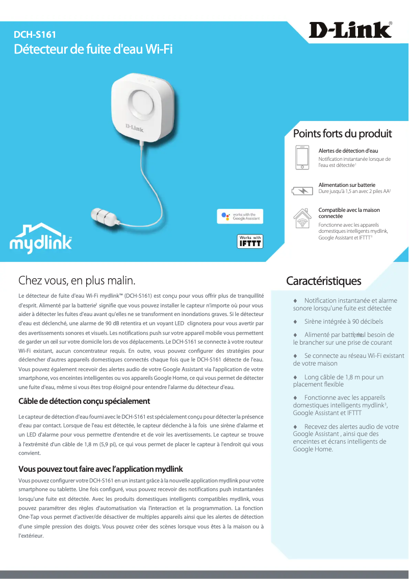 Page n°1 - Fiche technique D-Link DCH-S161