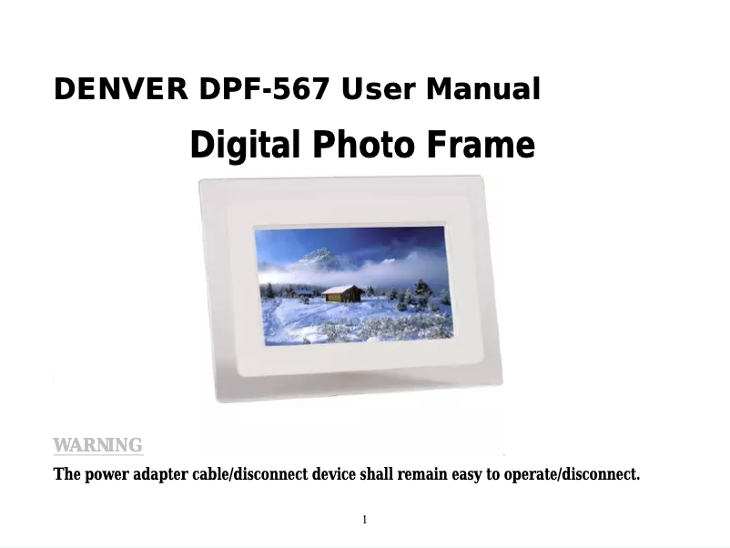 Image de la première page du manuel de l'appareil DPF-567