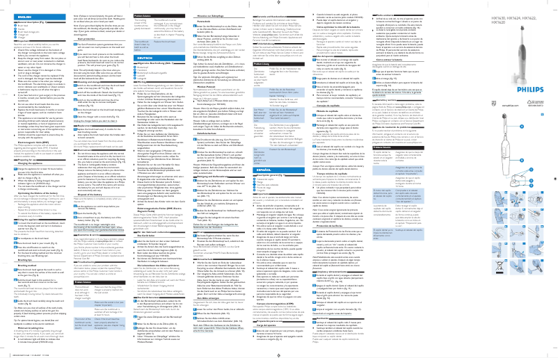 Image de la première page du manuel de l'appareil Sonicare Sensiflex HX1620