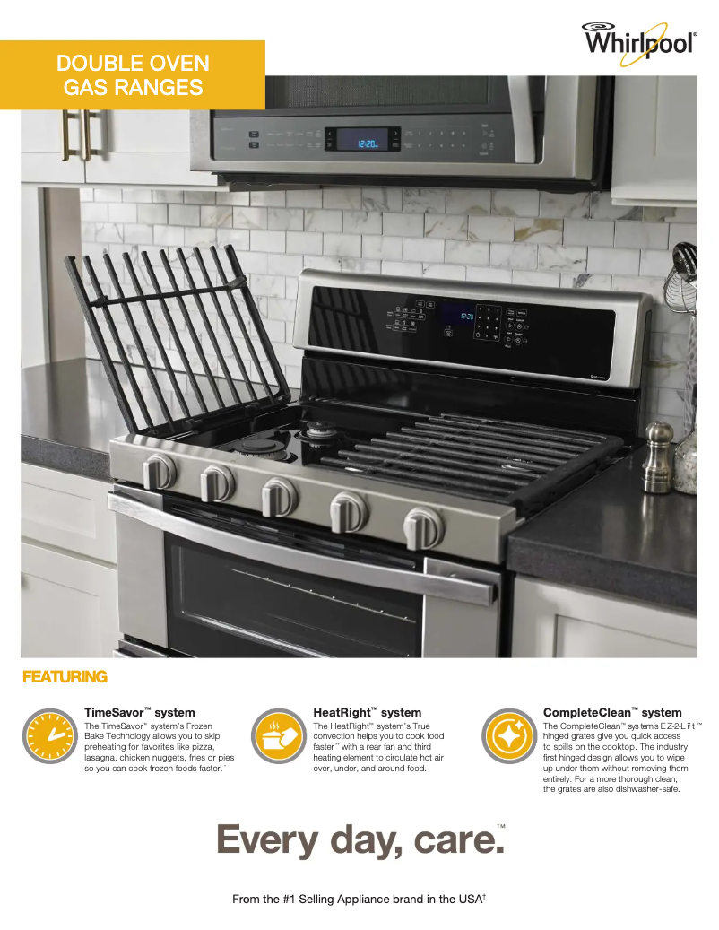 Page 1 de la notice Fiche technique Whirlpool WGG745S0FE