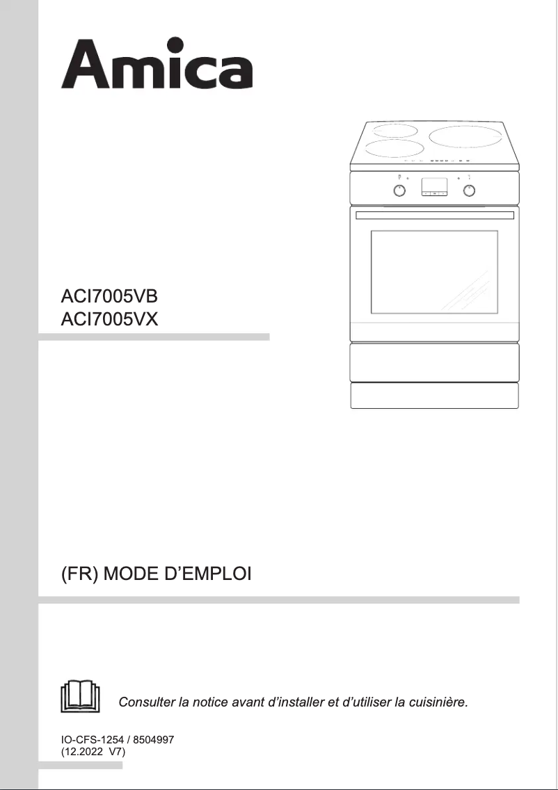 Page 1 de la notice Manuel utilisateur Amica ACI7005VB
