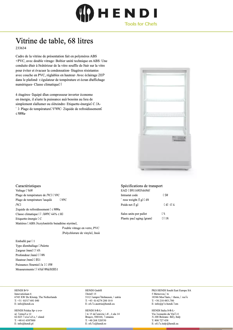Page 1 de la notice Fiche technique Arktic 233634