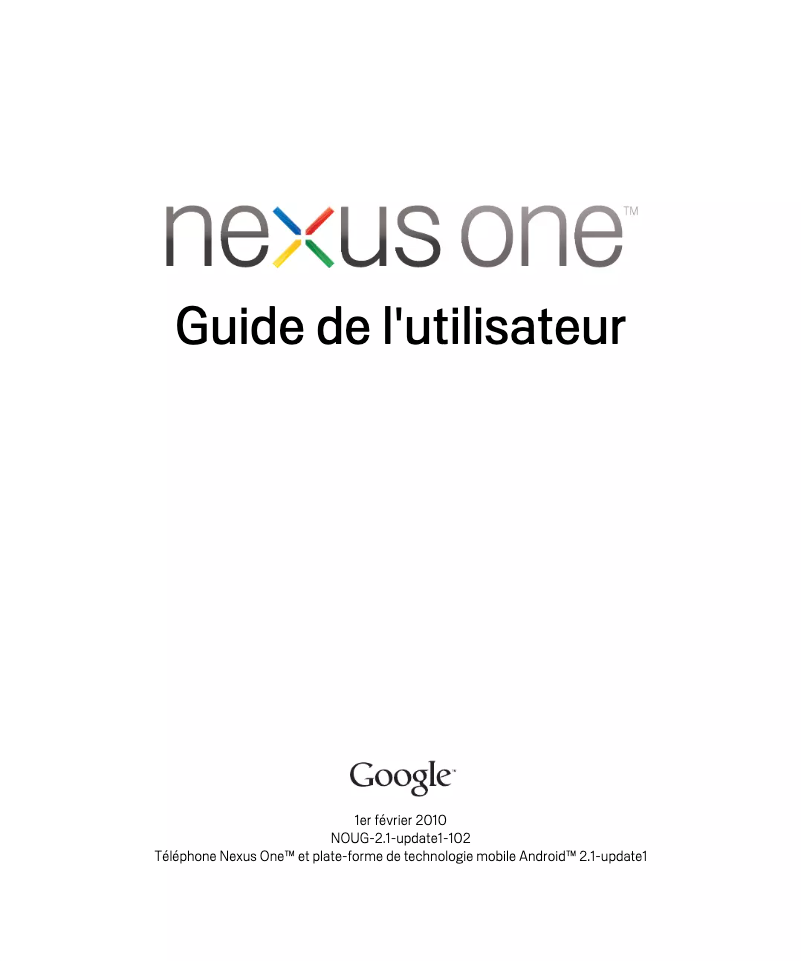 Page n°1 - Manuel utilisateur Google Nexus One