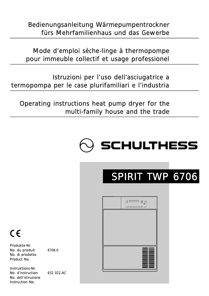 Image de la première page du manuel de l'appareil Spirit TWP 6706