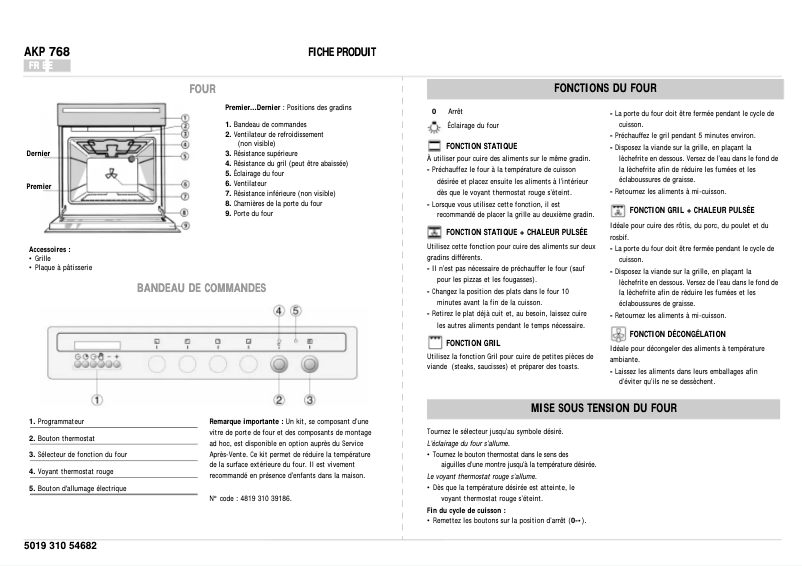 Image de la première page du manuel de l'appareil AKP 768 IX