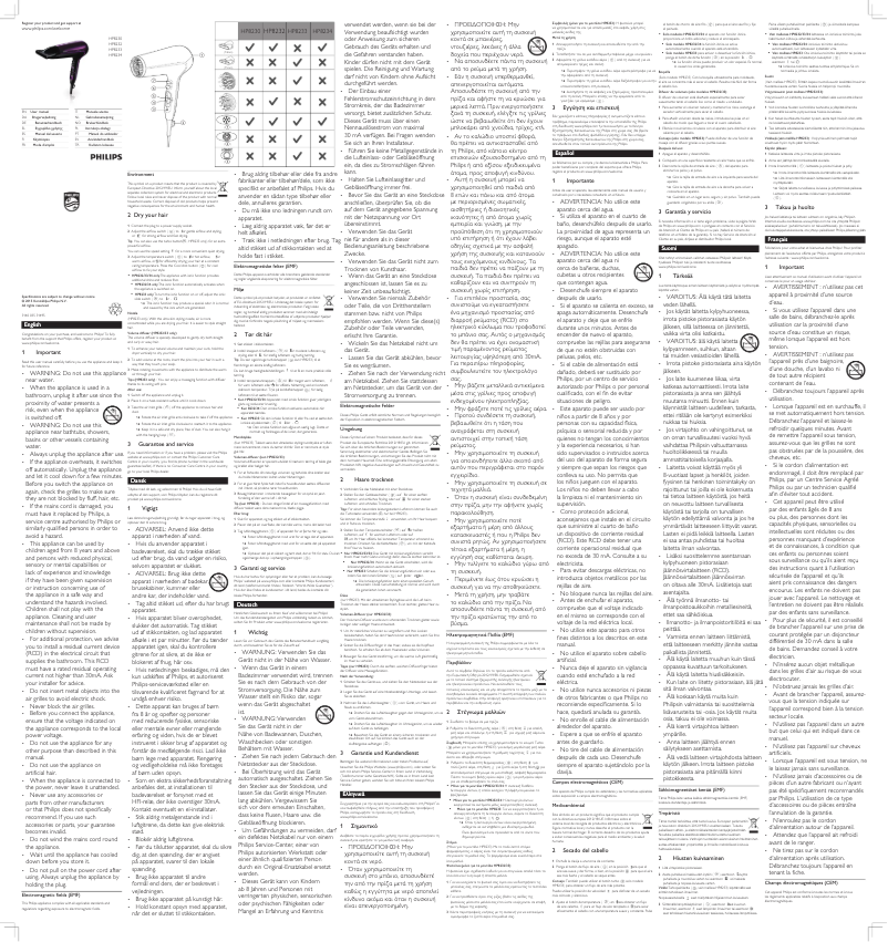 Image de la première page du manuel de l'appareil ThermoProtect Ionic HP8234