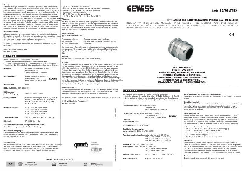 Page 1 de la notice Manuel utilisateur Gewiss GW76925