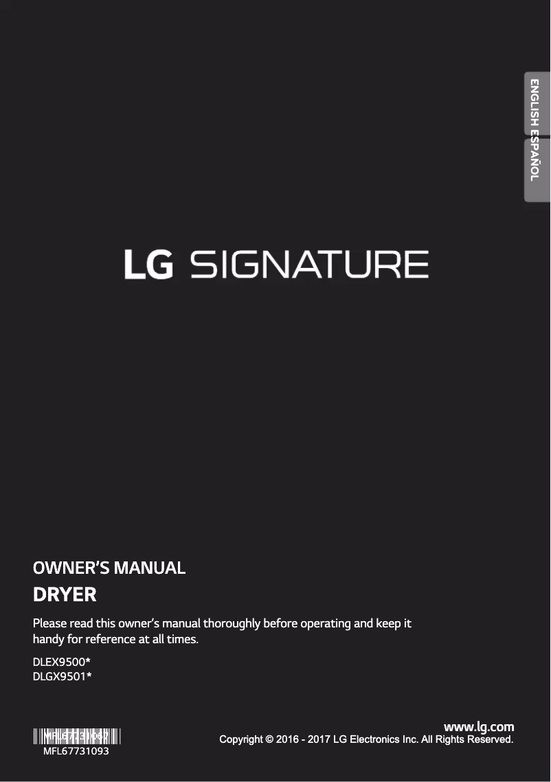 Page 1 de la notice Manuel utilisateur LG DX9501