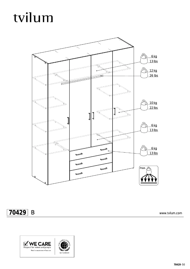 Page 1 de la notice Manuel utilisateur Wehkamp Space (200x154x50)