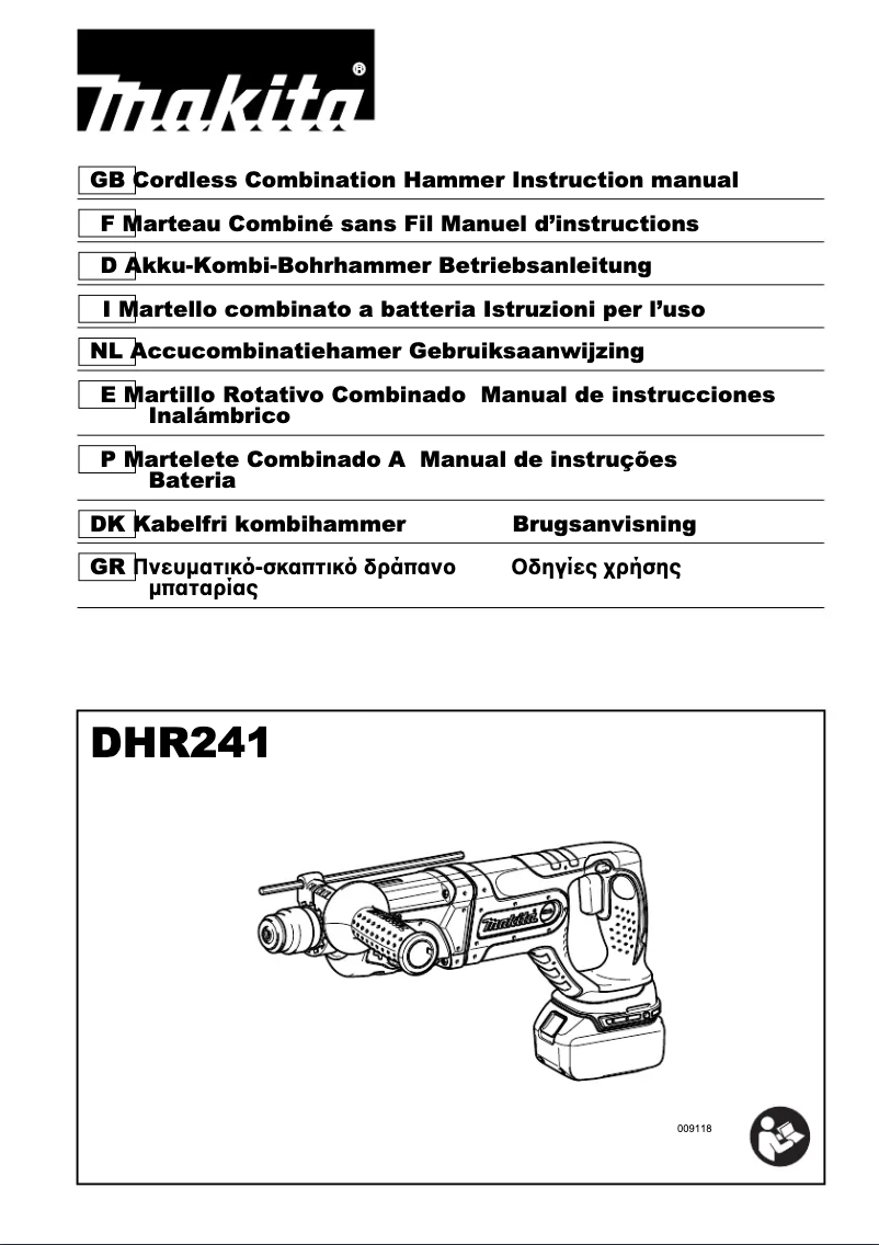 Page 1 de la notice Manuel utilisateur Makita DHR241RMJ