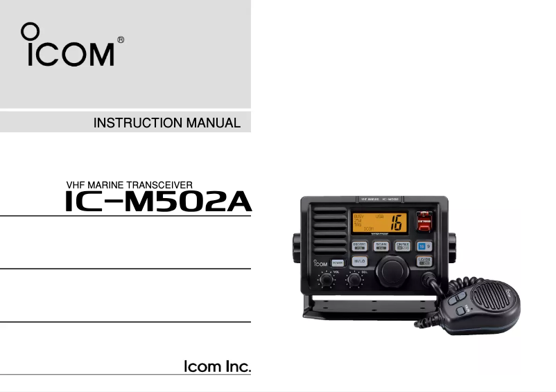 Page n°1 - Manuel utilisateur ICOM ICM502D
