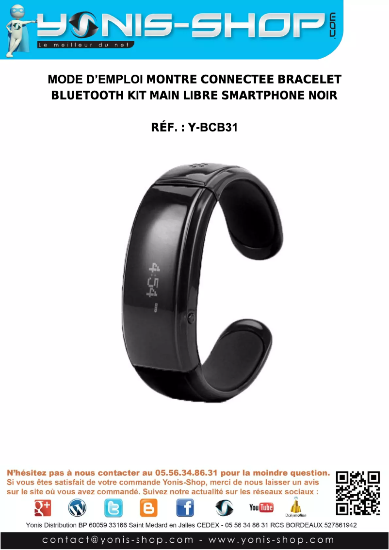 Page n°1 - Manuel utilisateur Yonis Y-BCB31
