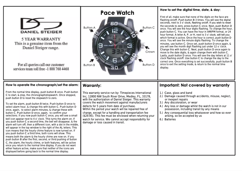 Image de la première page du manuel de l'appareil Pace