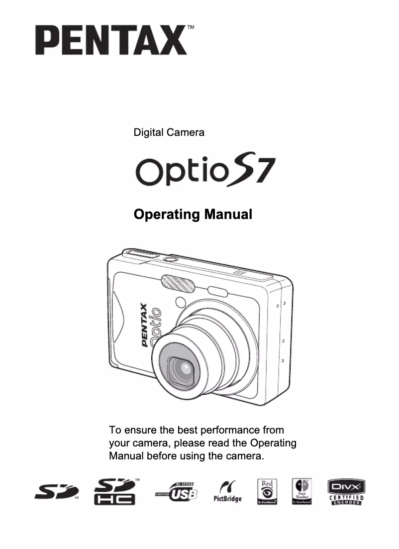Image de la première page du manuel de l'appareil Optio S7