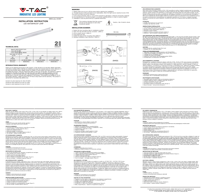 Page 1 de la notice Manuel utilisateur V-TAC VT-1574